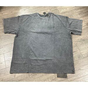 BoohooMAN Men Active Training Dept Charcoal Oversized Washed T-Shirt Size L New